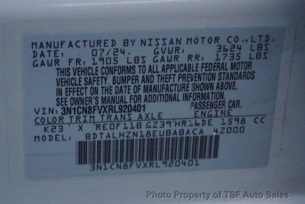 2024 Nissan Versa SR CVT CARPLAY REAR CAMERA BLACK&RED INTERIOR  - 22978533 - 33