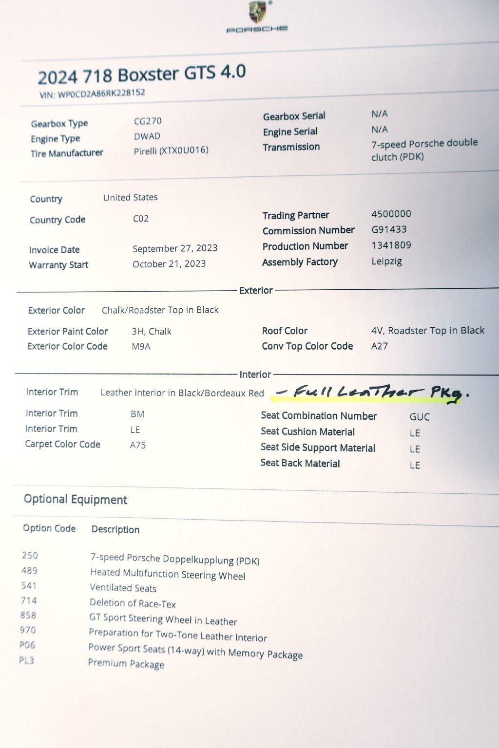 2024 Porsche 718 GTS 4.0 Roadster CHALK...1,769 Miles!!...Rare GTS 4.0 - 22706133 - 18