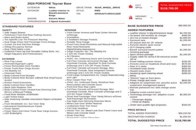 2024 Porsche Taycan RWD - 23075634 - 2