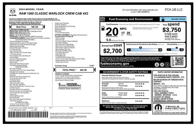 2024 Ram 1500 Classic Crew Cab Warlock Package - 23059346 - 9