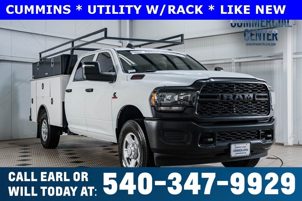 2024 Ram 2500 2500 CREW 4X4 * 6.7 CUMMINS * CM UTILITY W/RACK * LIKE NEW - 22587891 - 0