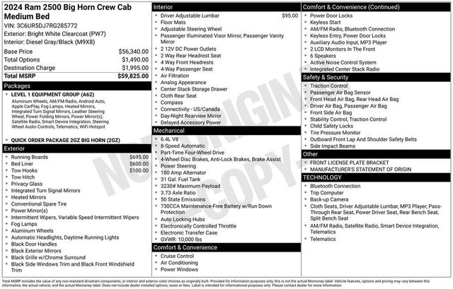 2024 Ram 2500 Big Horn 4x4 Crew Cab 6'4" Box - 22994185 - 5