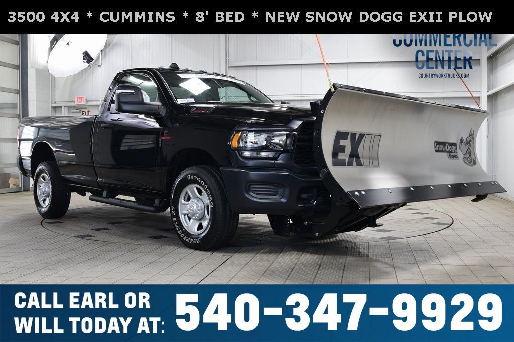 2024 Ram 3500 3500 REG CAB 4X4 * CUMMINS * 8' BED * NEW SNOW DOGG PLOW! - 22977879 | Video 1