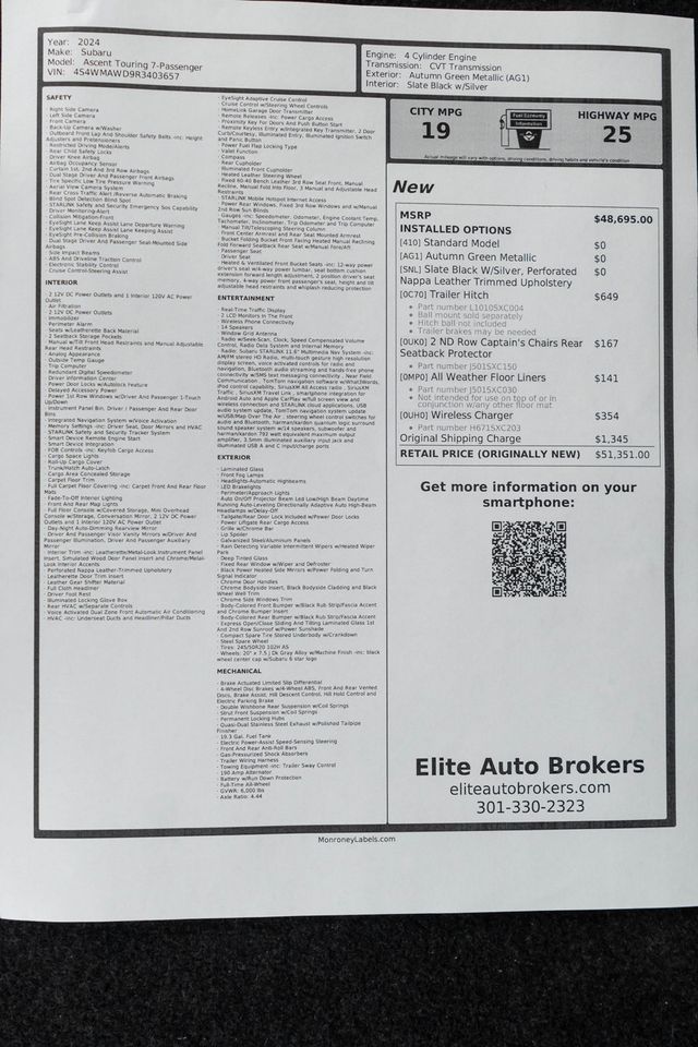 2024 Subaru Ascent Touring 7-Passenger - 23035124 - 50