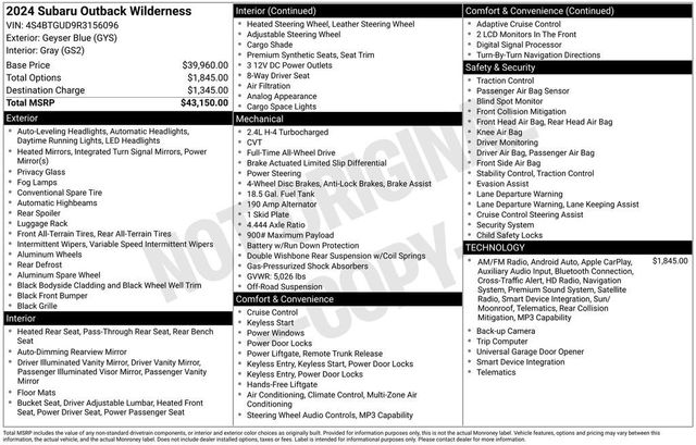2024 Subaru Outback Wilderness CVT - 22954345 - 5