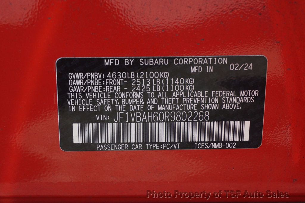 2024 Subaru WRX Premium Manual 6 SPEED COMPLETELY STOCK IMMACULATE CONDTION - 23068379 - 38