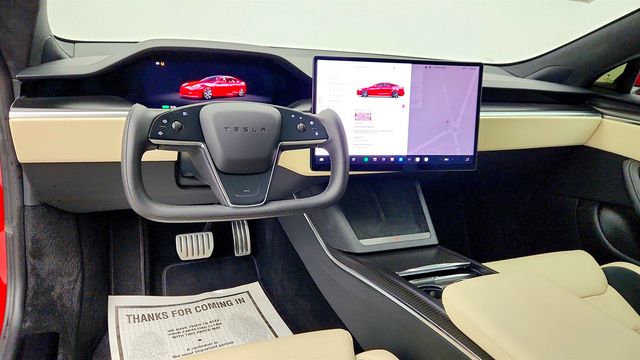 2024 Tesla Model S Plaid AWD w/ Cream Vegan Leather & Yoke Steering Wheel - 23001234 - 11