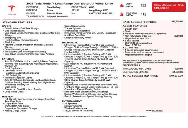 2024 Tesla Model Y Long Range AWD - 23095638 - 2