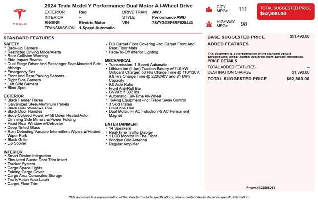 2024 Tesla Model Y Performance AWD - 22998454 - 2