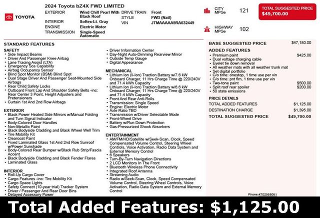 2024 Toyota bZ4X Limited FWD - 22948454 - 2