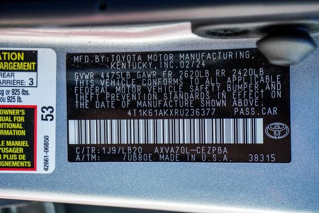 2024 Toyota Camry XSE Automatic - 22929201 - 45