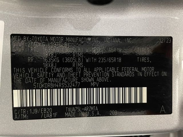 2024 Toyota Highlander XLE AWD - 22954587 - 51