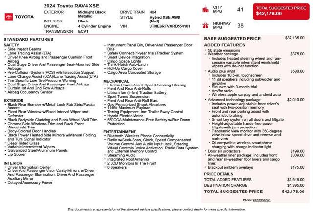 2024 Toyota RAV4 Hybrid XSE AWD - 23048624 - 2