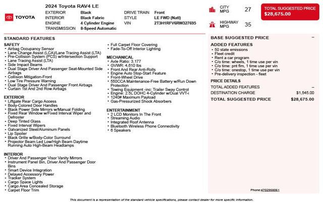 2024 Toyota RAV4 LE FWD - 22983905 - 2