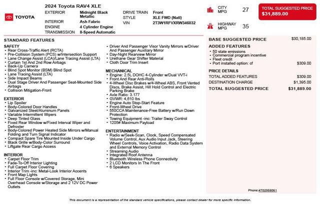 2024 Toyota RAV4 XLE FWD - 23038981 - 2