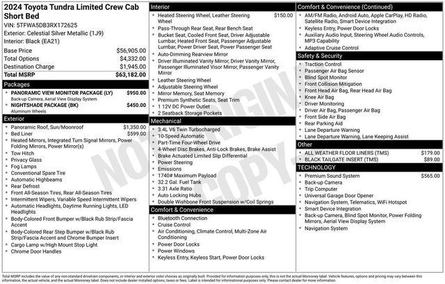 2024 Toyota Tundra 4WD Limited CrewMax 5.5' Bed - 23024035 - 5