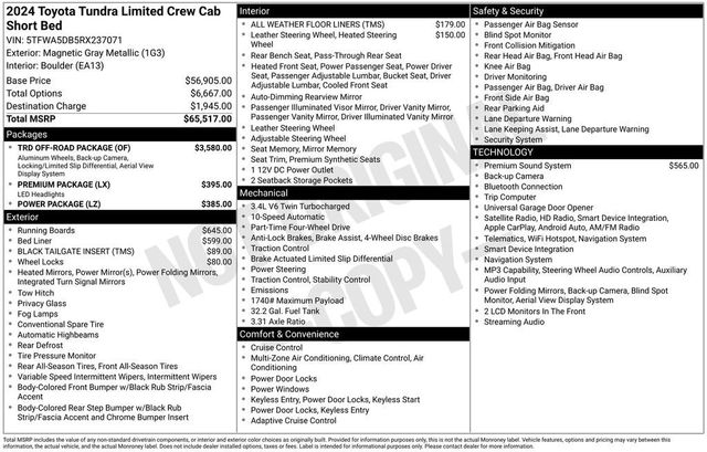 2024 Toyota Tundra 4WD Limited CrewMax 5.5' Bed - 23055335 - 5