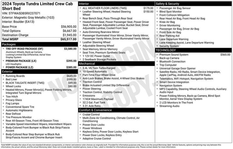 2024 Toyota Tundra 4WD Limited CrewMax 5.5' Bed - 23055335 - 5