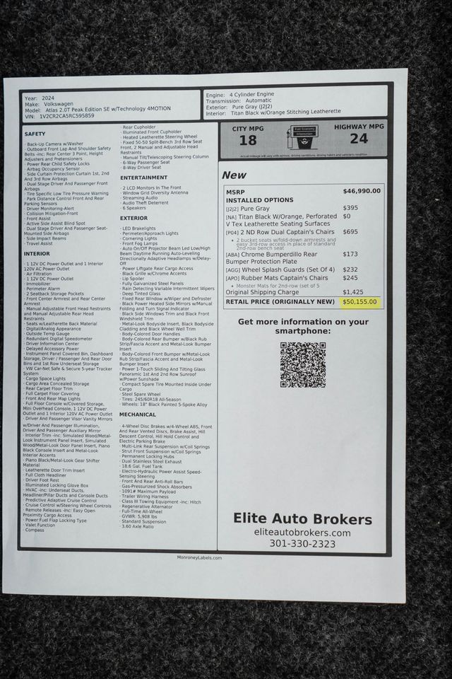 2024 Volkswagen Atlas 2.0T Peak Edition SE w/Technology 4MOTION - 23098341 - 53