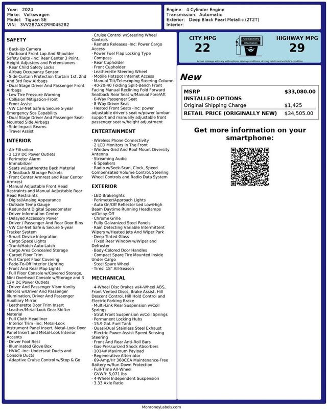 2024 Volkswagen Tiguan 2.0T SE 4MOTION - 22993798 - 36