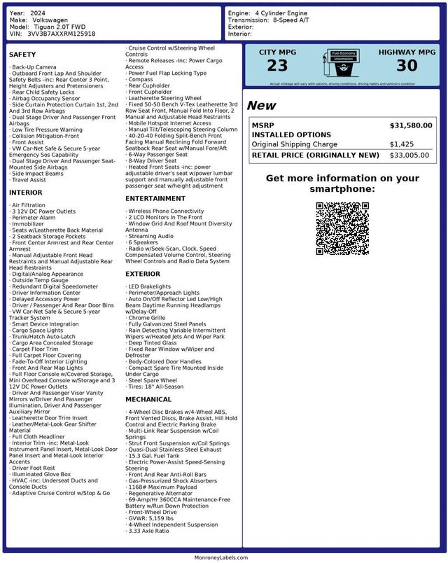 2024 Volkswagen Tiguan 2.0T SE FWD - 22968833 - 41