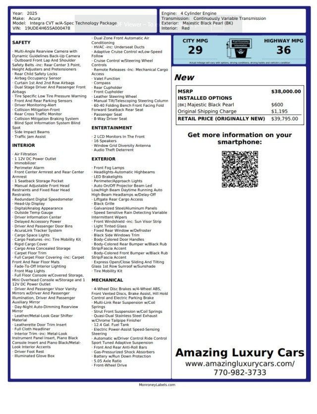 2025 Acura Integra CVT w/A-Spec Technology Package - 23053525 - 22