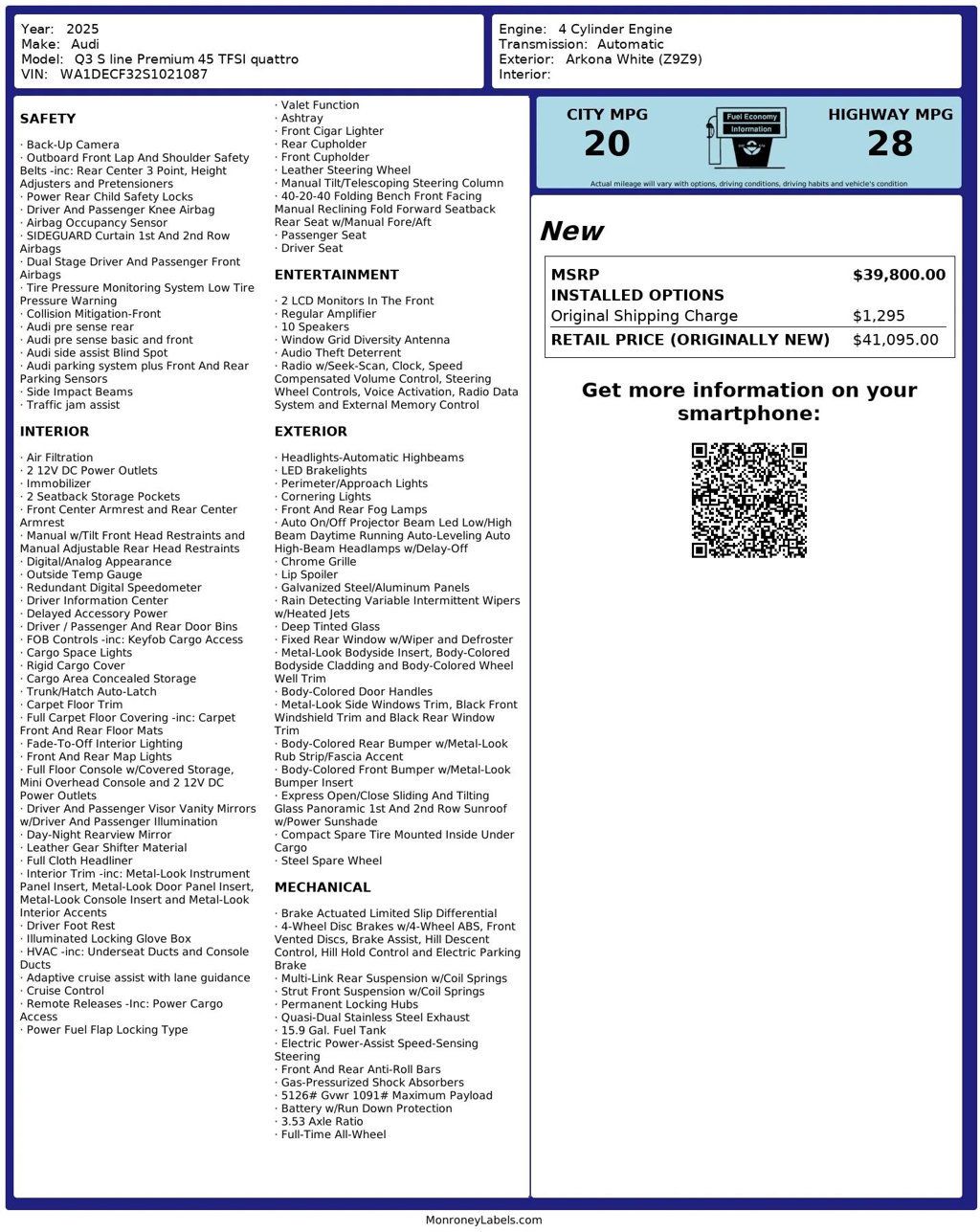 2025 Audi Q3 S line Premium 45 TFSI quattro - 22935003 - 34