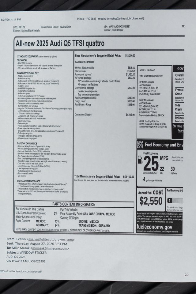 2025 Audi Q5 Premium 2.0 TFSI quattro - 23074595 - 51