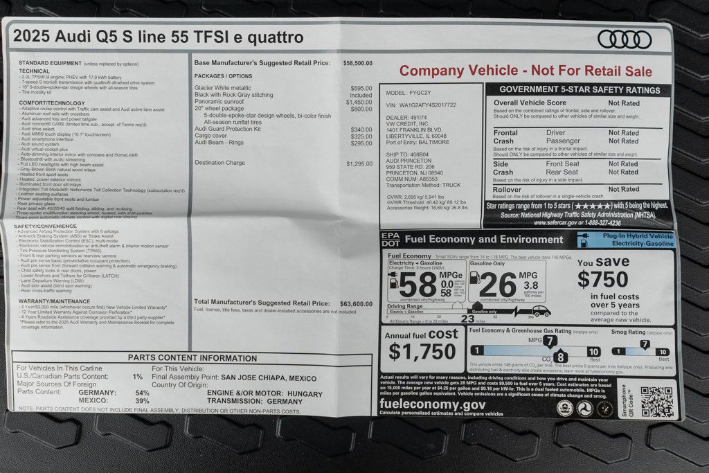 2025 Audi Q5 S line Premium 55 TFSI e quattro - 22958193 - 51