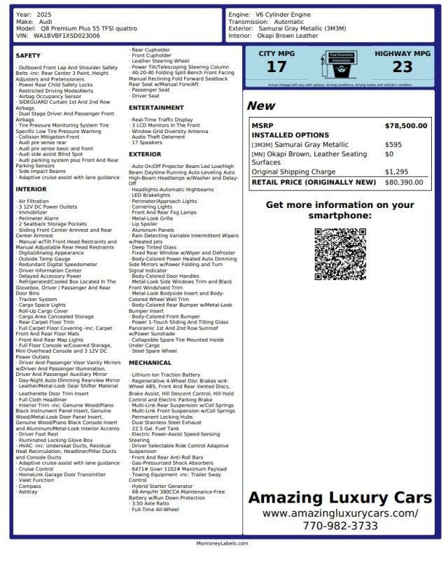 2025 Audi Q8 Premium Plus 55 TFSI quattro - 23072831 - 22