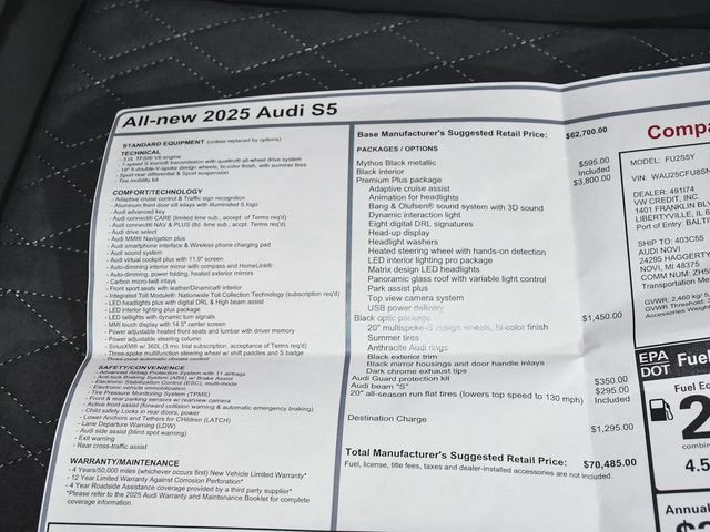 2025 Audi S5 3.0T Premium Plus - 23062240 - 65