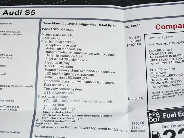 2025 Audi S5 3.0T Premium Plus - 23062240 - 66