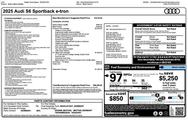 2025 Audi S6 e-tron Premium Plus quattro - 23100230 - 3