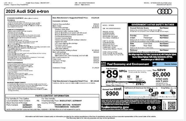 2025 Audi SQ6 e-tron Premium Plus quattro - 23083266 - 3