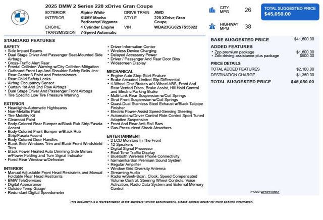 2025 BMW 2 Series 228 xDrive Gran - 23039021 - 2