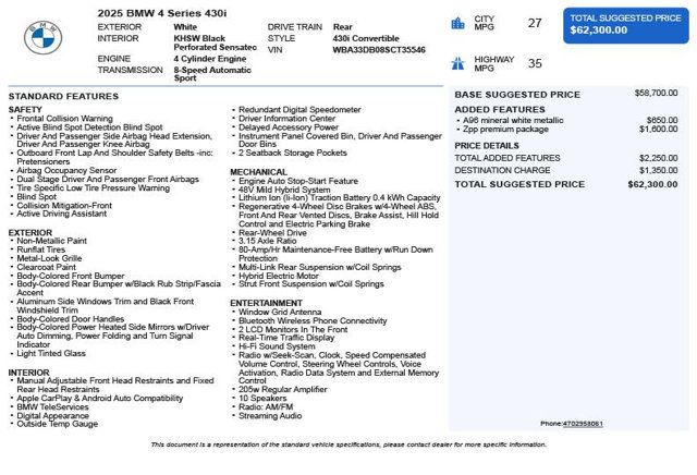 2025 BMW 4 Series 430i - 22996879 - 2