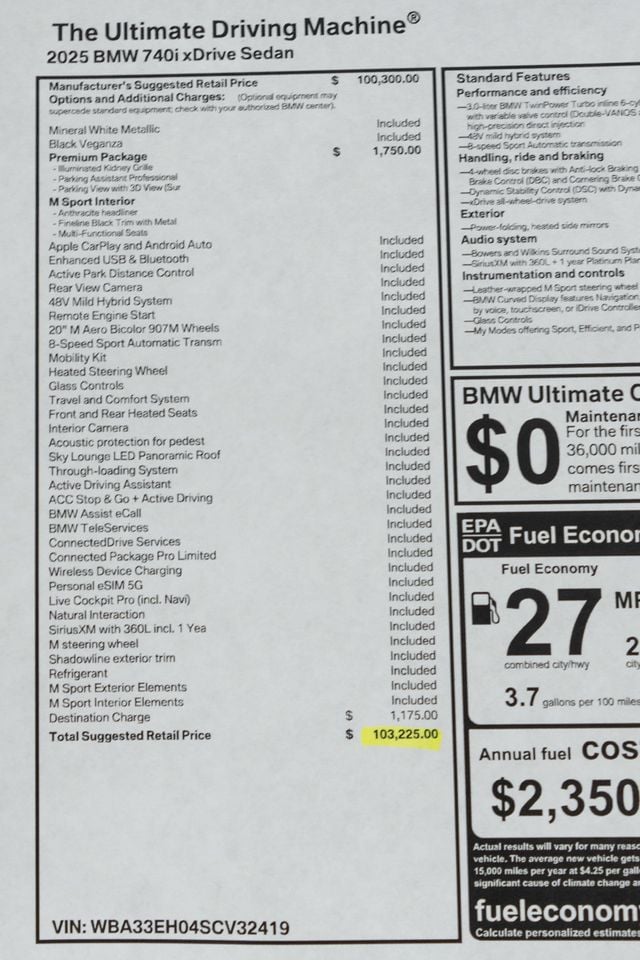 2025 BMW 7 Series 740i xDrive - 23020795 - 54