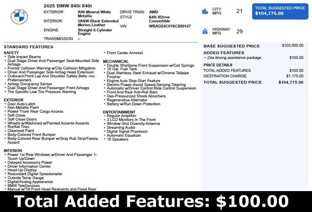 2025 BMW 8 Series 840i xDrive - 22923963 - 2