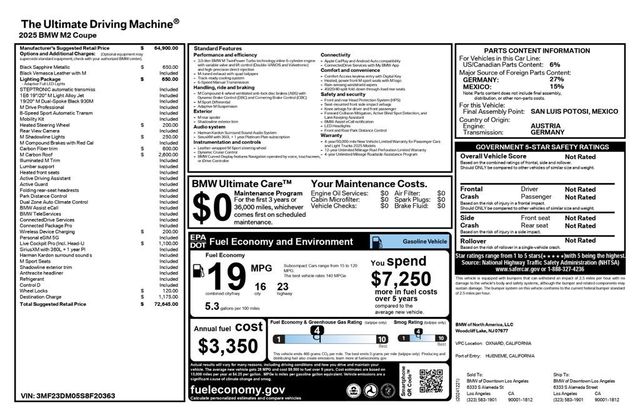 2025 BMW M2 M Carbon Roof 20" Shadowline Edelweiss Wheels Michelin Tires - 22989791 - 11