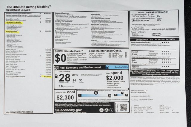 2025 BMW X1 xDrive28i Sports Activity Vehicle - 22925211 - 47