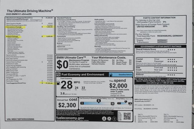 2025 BMW X1 xDrive28i Sports Activity Vehicle - 22928437 - 46