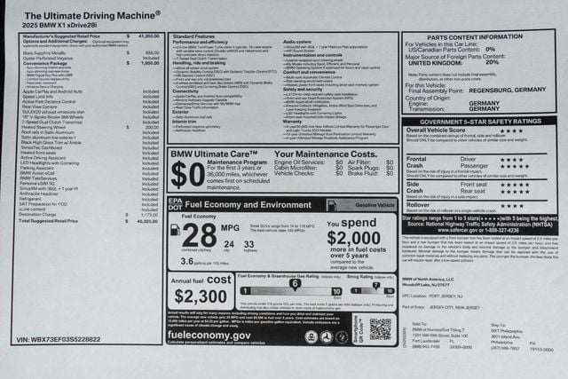 2025 BMW X1 xDrive28i Sports Activity Vehicle - 23016994 - 45