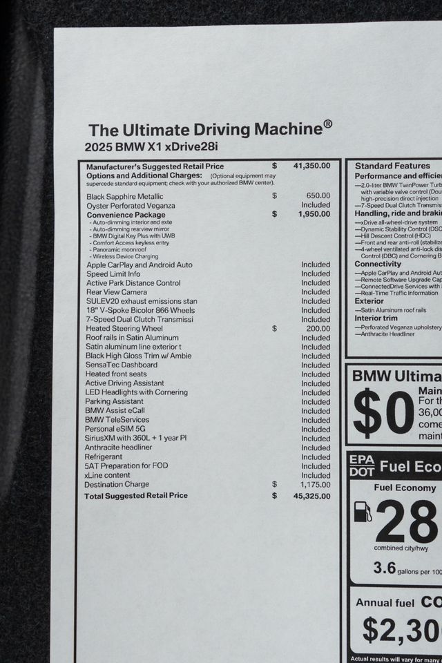 2025 BMW X1 xDrive28i Sports Activity Vehicle - 23016994 - 46