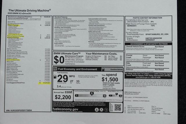 2025 BMW X3 30 xDrive Sports Activity Vehicle - 22972879 - 56