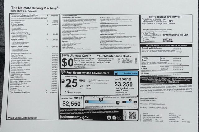 2025 BMW X5 xDrive40i Sports Activity Vehicle - 22998024 - 59