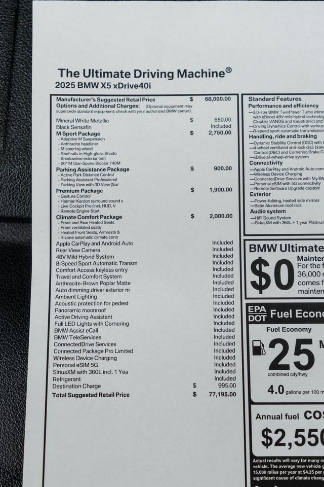 2025 BMW X5 xDrive40i Sports Activity Vehicle - 22998024 - 60