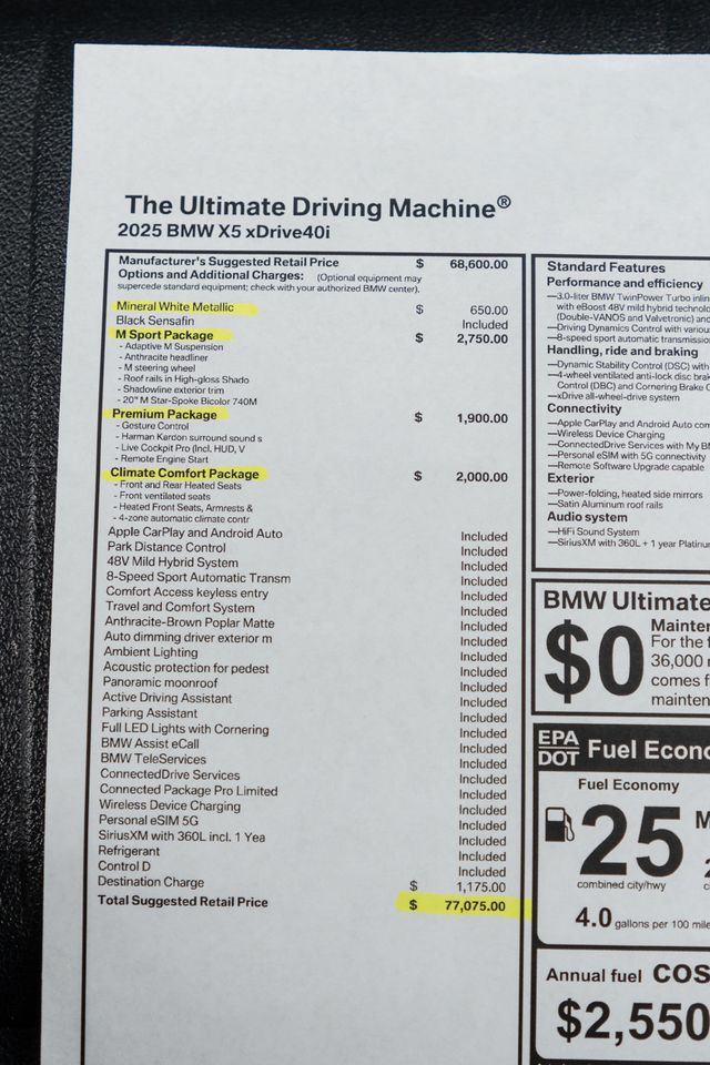 2025 BMW X5 xDrive40i Sports Activity Vehicle - 23002162 - 60