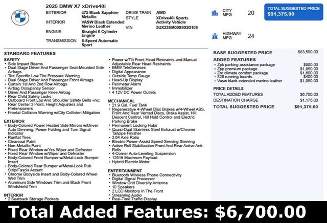 2025 BMW X7 xDrive40i Sports Activity Vehicle - 22973423 - 2