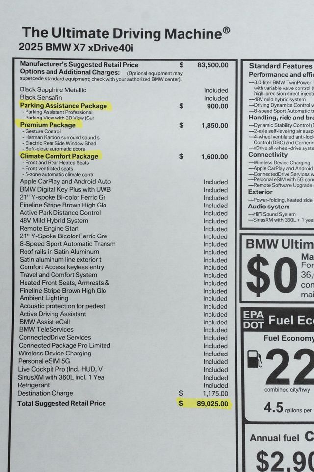 2025 BMW X7 xDrive40i Sports Activity Vehicle - 22932437 - 63