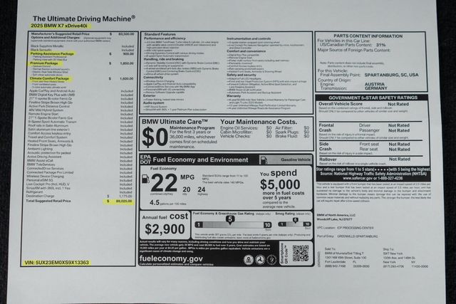 2025 BMW X7 xDrive40i Sports Activity Vehicle - 22941161 - 64